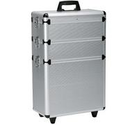Valise Aluminium - SIBEL - 3 étages - Coque rigide en ABS - 4 roulettes - Poignée escamotable