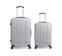 american travel - lot de 2 - valise weekend et valise cabine bronx - gris gris