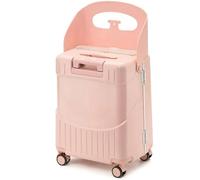 Valise autoportée pour enfants avec serrure, roues rotatives, siège amovible, rangement et fonctions de voyage pour bagages à main pour enfants