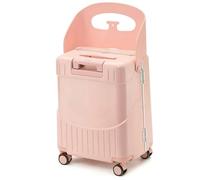 Valise autoportée pour enfants, bagage à main verrouillable de 50,8 cm avec siège et 4 roues rotatives, bagage robuste à compartiments avec crochets pour tout-petits et sacs, Style 2