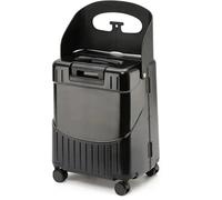 Valise autoportée pour enfants, bagage à main verrouillable de 50,8 cm avec siège et 4 roues rotatives, bagage robuste à compartiments avec crochets pour tout-petits et sacs, Noir , 53 x 25 x 35,5 cm