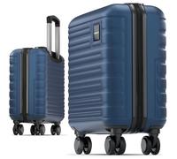 Valise cabine 45x36x20 cm - Travely - Petit bagage à main rigide premium, taille S, compatible avec EasyJet, etc. - Bleu