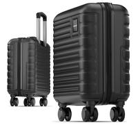 Valise cabine 45x36x20 cm - Travely - Petit bagage à main rigide premium, taille S, compatible avec EasyJet, etc. - Noir