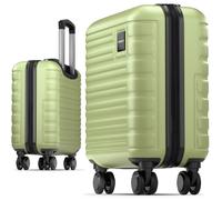 Valise cabine 45x36x20 cm - Travely - Petit bagage à main rigide premium, taille S, compatible avec EasyJet, etc. - Vert