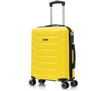 Valise cabine 55x40x20 cm ABS+PC (44L) semi-rigide, petit trolley bagage à main, 4 roues à 360°, cadenas à code - 20 pouces - Jaune