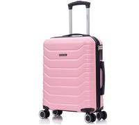 Valise cabine 55x40x20 cm ABS+PC (44L) semi-rigide, petit trolley bagage à main, 4 roues à 360°, cadenas à code - 20 pouces - Rose