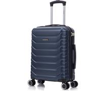 Valise cabine 55x40x20 cm ABS+PC (44L) semi-rigide, trolley bagage à main, 4 roues à 360°, cadenas à code - 20 pouces - Bleu nuit