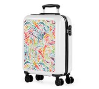 Valise Cabine 55X40x20, Valise Cabine, Valise À Roulettes, Valise Roulette, Valise Rigide, Résistant, Légère Blanc