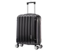Valise Cabine 55x40x20cm (44L) Polycarbonate - Capacité Maximale - Serrure integrée - 20 Pouces - (RK04|Noir)