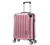 Valise Cabine 55x40x20cm (44L) Polycarbonate - Capacité Maximale - Serrure integrée - 20 Pouces - (RK04|Rose dorée)