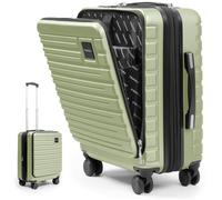 Valise cabine 55x40x23 cm extensible - Travely - Bagage à main rigide, avec compartiment ordi portable, pour EasyJet, etc. - Vert
