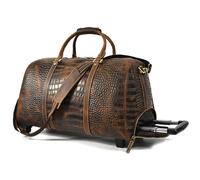 Valise Cabine à roulettes, Valise Rigide à roulettes, Sac à Main étanche, en Cuir Unisexe, for Voyage, Affaires, épais, Tendance, Marron, 55,9 cm