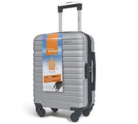 Valise cabine Argent 45x36x20 sans roues - Bagage à main léger et durable taille lowcost avec roues détachables pivotantes