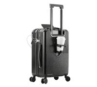 Valise Cabine avec Beaucoup De Place, Valise Cabine Et Bagage A Main, Cabine Trolley Rigide Valise De Voyage avec 4 roulettes Doubles Pivotantes Et Serrure TSA Black,Medium