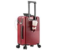 Valise Cabine avec Beaucoup De Place, Valise Cabine Et Bagage A Main, Cabine Trolley Rigide Valise De Voyage avec 4 roulettes Doubles Pivotantes Et Serrure TSA Red,Medium