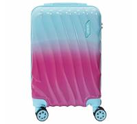 Valise Cabine Bicolore Bleu et Violet 35L Rigide en ABS avec Roues Pivotantes 360° et Cadenas Sécurisé à Code