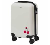 Valise Cabine Blanche avec Une Cerise 28L Rigide en Polycarbonate avec Roues Pivotantes 360° et Cadenas Sécurisé à Code
