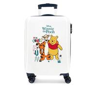 Disney Winnie The Pooh Valise de cabine blanche 38 x 55 x 20 cm rigide ABS Fermeture à combinaison latérale 34 l 2 kg 4 roues doubles