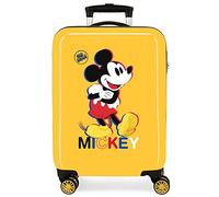 Valise cabine Disney Mickey 3D Ocre 38x55x20 cm ABS rigide Serrure latérale à combinaison 34L 2 kgs 4 doubles roues bagage à main