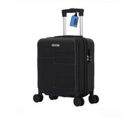 Valise cabine EasyJet 45x36x20 cm - ABS rigide léger - 4 roues doubles pivotantes - Noir -TROLLEY ADC - Étiquette bagage offerte
