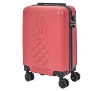 Valise Cabine Embossée Ananas Rouge Corail 33L, Coque Rigide ABS, Roues Pivotantes 360°, Cadenas Sécurisé