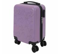 Valise Cabine Embossée Violet 29L avec Coque Rigide ABS, Roues Pivotantes 360°, Cadenas Sécurisé à Code, Poignée de Traction