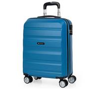 Valise Cabine - ITACA - T71650 - Bleu - 40x55x20 cm - 8 Roulettes - Rigide