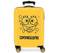 Valise Cabine Jaune 38x55x20cm Rigide ABS Fermeture Latérale Combiné 34L 2kg 4 Double Roues Bagage à Main Jaune 38cm x 55cm x 20cm, Bob Esponja