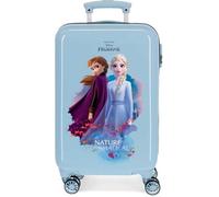 Valise cabine - LA REINE DES NEIGES - Nature is magical - Bleu ciel - Coque rigide - 4 roulettes 360°