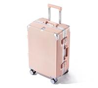 Valise cabine légère à 4 roues, valise rigide avec serrure à combinaison, bagage à main avec porte-gobelet et port de charge USB, rose, 30-inch, Bagage extensible avec roulettes pivotantes