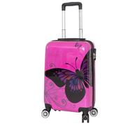 Valise cabine - MADISSON - Papillon-Rose-56 - 4 roues - 48L - Coque rigide