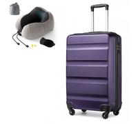 Valise cabine rigide - KONO - 55x38x20 cm - ABS - 4 roulettes 360° - Trolley télescopique - Violet