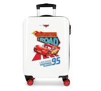 Valise Cabine Rouge 55Cm ABS Rigide Trolley Enfant Bagages À Main 4 Roues