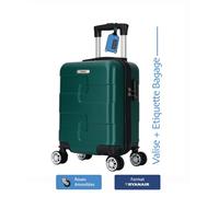 TROLLEY ADC Valise Cabine 40x30x20 cm - Compatible Ryanair | Roues Amovibles | Ultra légère 2,3 kg | Bagage Cabine underseat | 20 litres (Vert Sapin)