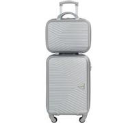 Valise cabine S et Vanity Alistair - Collection Iron - 4 roues - ABS ultra résistant - Argent Gris G