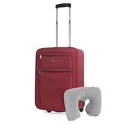Valise cabine souple ITACA Rouge Trolley avec bassette et oreiller cervical
