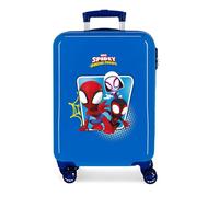 Valise Cabine Spidey Bleue 55CM ABS Rigide Trolley Enfant Bagage À Main 4 Roues