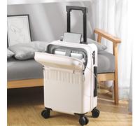 Valise cabine, valise trolley à coque rigide de 20 pouces, grand compartiment pour ordinateur portable avec poche en maille, serrure TSA, roues silencieuses à 360°, bagage de voyage d'affaires Compart