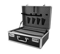 Valise Coiffure Valise Rigide en Aluminium Noir, Outil de barbier, Accessoires Salon Coiffure avec Mot Passe, étui d'alimentation, boîte Transport Voyage BoîTe à Outils