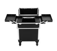 Valise cosmétique à roulettes - 34 x 24 x 47 cm - 6 kg - Grande valise de maquillage professionnel - Verrouillable avec 2 clés - Organiseur pour coiffeur