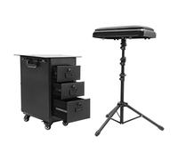 Valise cosmétique à roulettes avec support d'accoudoir, valise de maquillage professionnel avec 3 tiroirs, serrure à combinaison et établi, grande valise de maquillage professionnel, table de tatouage