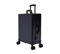 Valise cosmétique à roulettes en aluminium 4 en 1 avec miroir transparent, roulettes pivotantes à 360° et 8 lampes LED - Mallette multifonction pour maquillage, esthéticienne, styliste des ongles,