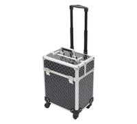 Valise cosmétique à roulettes - Grande taille - 34 x 24 x 41 cm - Multifonctionnel - Pour bijoux, coiffeur, Noir , moderne