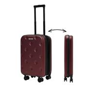 Valise de Cabine Pliable Ultra Fine de 22 à 10,5 cm d'épaisseur, légère et résistante en ABS, 4 Roues + poignée télescopique, Couleur Bordeaux
