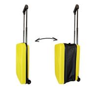 Valise de Cabine Pliable Ultra Fine de 28 à 13 cm d'épaisseur, légère et résistante en ABS, 2 Roues + poignée télescopique, Couleur Vert céladon