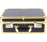 Valise de coiffure, matériau durable, rangement sûr, or noir