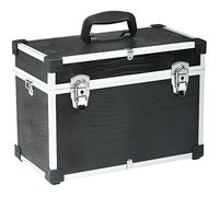 Valise de coiffure - SIBEL - Croco Noire - Aluminium économique - Rangement matériel - 38 cm de largeur