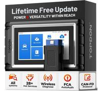 Valise de Diagnostic Auto TOPDON ArtiDiag800BT-FR V2.0 Outil Diagnostic Voiture pour Systèmes Complets OBD2 Bluetooth en Français