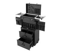 Valise de maquillage à roulettes - 38 x 25,5 x 82 cm - Pour les familles et les particuliers, mais aussi pour les établissements commerciaux tels que les coiffeurs, Valise de maquillage à roulettes,