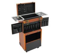 Valise de Maquillage Professionnel Mallette de Coiffure avec Tige Rétractable et Clé Valise Malette Trolley à roulettes,pour Manucures, Coiffeurs,38 * 25 * 82cm